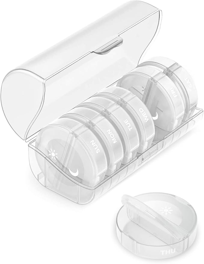 TookMag Pill Organizer 2 Times a Day, Travel Medicine Pill Organizer, Weekly AM by Tookmag