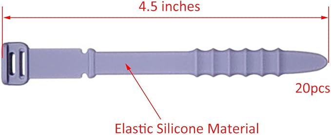 Reusable Silicone Zip Ties Cord Organizer: Silicone Cable Ties Straps - Image 5