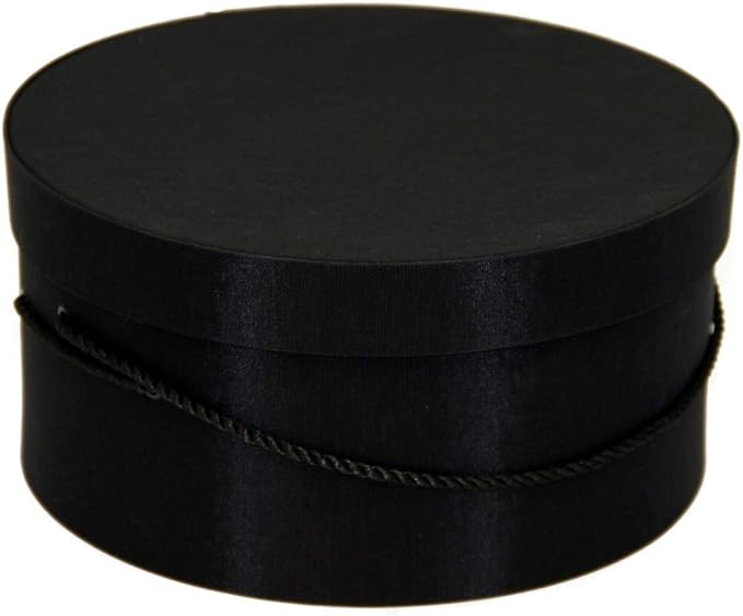 Sarah's Hat Boxes Classic Black Hat Box – 16.75" x 8.5" Handmade in USA – by SarahsHatBoxes