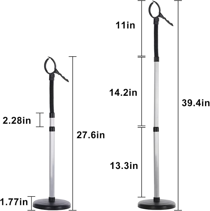 Erytlly Hair Dryer Stand Hands Free 360-Degree Rotating Adjustable Height Metal - Image 3