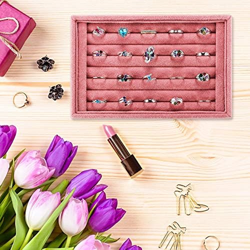 Valyria Velvet 7 Slots Ring Earrings Trays Showcase Display Jewelry Organizer - Image 5