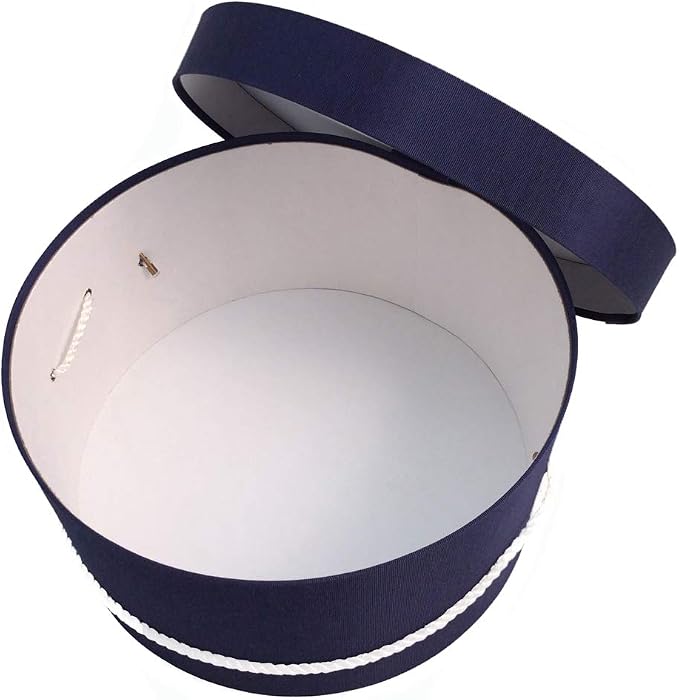 Sarah's Hat Boxes Classic Navy Hat Box – 11" x 5.5" Handmade in USA – Odorless - Image 3