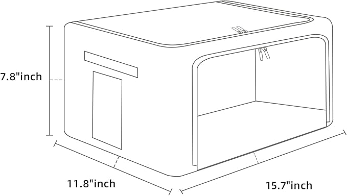 FHSQX 2 Pack Clear Window Storage Bins Foldable Fabric Storage Bins Boxes - Image 4