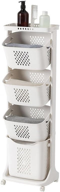 4-Tier Rolling Laundry Hamper Cart by CWKISS