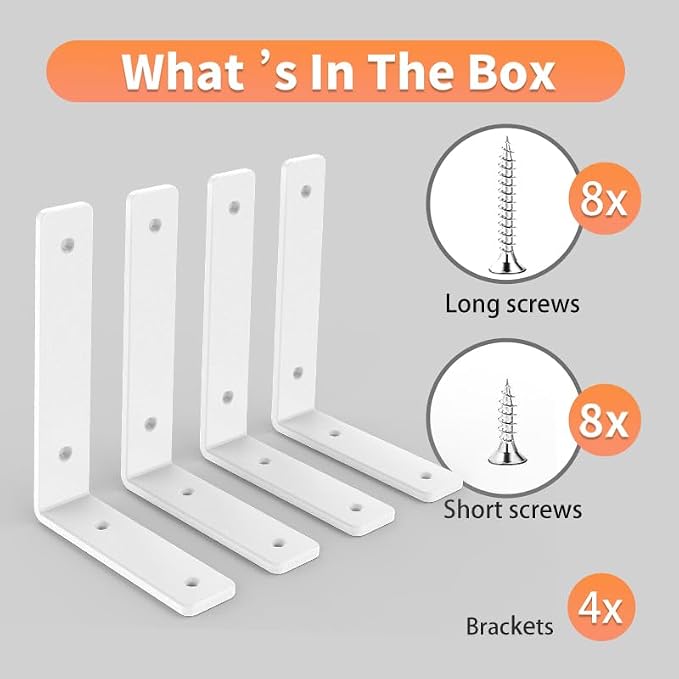 L Shelf Brackets 10 inch, Industrial Modern Floating Shelf Support - Image 2
