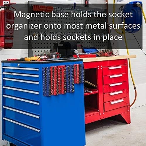 Olsa Tools Magnetic Socket Holder | 3/8-inch Drive | Metric | Blue | Holds 30 - Image 6