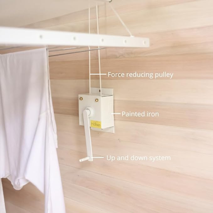 Ceiling Mounted Pulley Drying Rack – Medium Aluminum Clothesline - Image 8