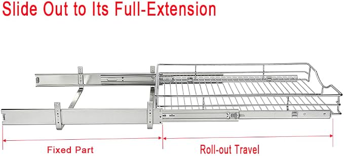 DINDON Pull Out Cabinet Organizer, Heavy-Duty Metal Sliding Drawer Shelf - Image 6
