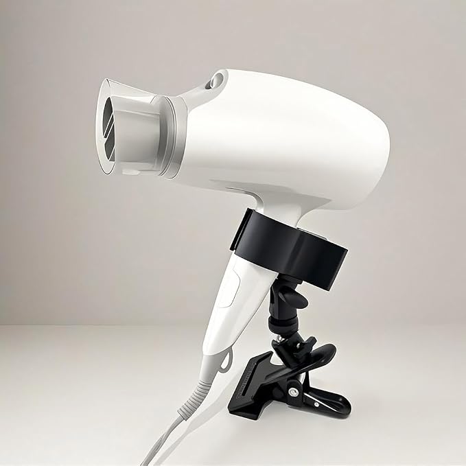 Hands Free Hair Dryer Holder Stand 360 Degree Rotating Sturdy Metal Base Strong - Image 6