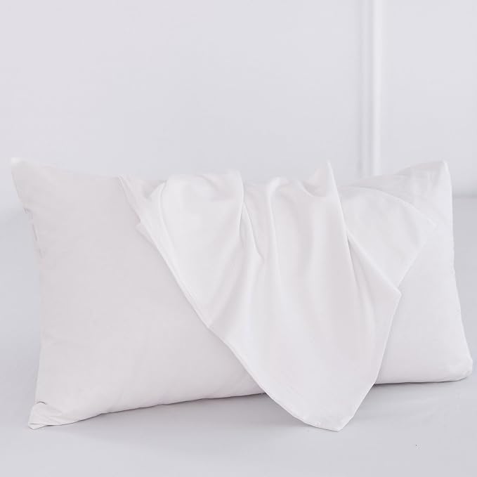 MooMee Bedding Pillowcases Pack of 4 100% Washed Cotton Linen Like Textured - Image 2