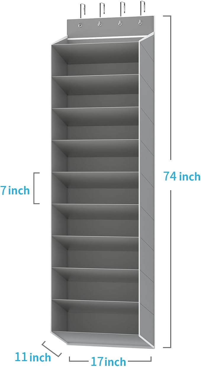 REGELETO 10 Tiers Large Size Over Door Shoe Organizer Storage, Hanging Shoe Rack - Image 2