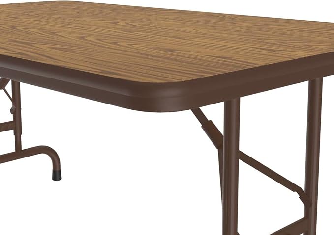 Correll Heavy Duty Adjustable Height Utility Folding Table, Melamine Top - Image 3