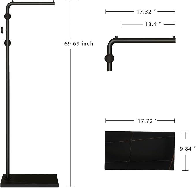 Metal Coat Rack Stand Black Coat Tree Free Standing - Image 5