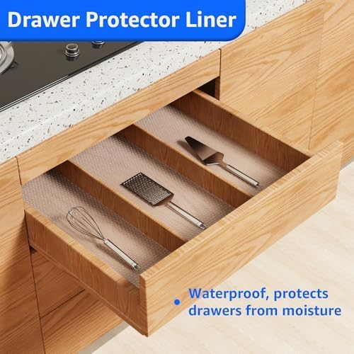 PABUSIOR Clear Cabinet Shelf Liner: 14.4" x 96 Inch Translucent Kitchen Drawer - Image 2