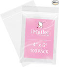 iMailer - 100 Pcs- 4" x 6" Clear Small Zip Bag - Reclosable Zip Plastic Poly by iMailer