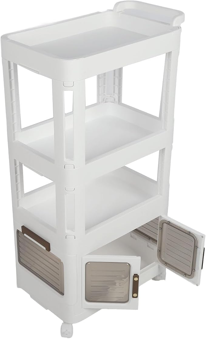Rolling Storage Cart with Wheels, 4 Tier Organizer Mobile Shelving Unit Utility by Unknown