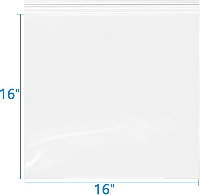 iMailer- 16" x 16" 100 Pack- 2 Mil Resealable Zip Bags- Clear Plastic Bags - Image 2