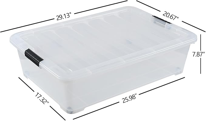 50 Quart Large Clear Underbed Boxes - Image 3