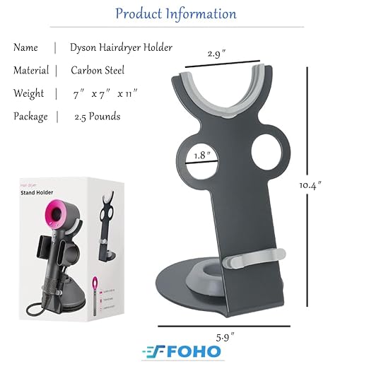 Foho Hair Dryer Holder for Dyson Supersonic, Magnetic Stand - Image 5