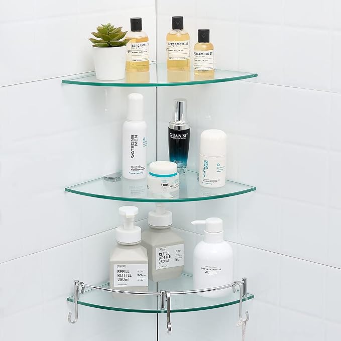 HouseMila Glass Shower Shelves by HouseMila