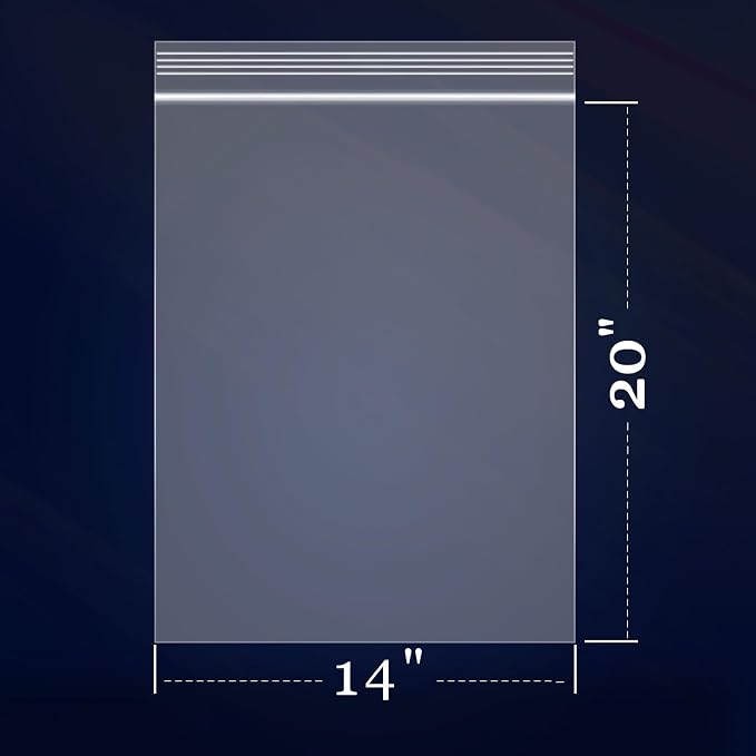 iMailer - 200 Pcs- 14" x 20" Large Clear Reclosable 2 Mil Zip Bags- 2 Gallon - Image 2