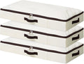 AMJ 3 Pack 4inch Underbed Storage Bins, Under Bed Storage Containers by OrderlyhomeBoundlesslove