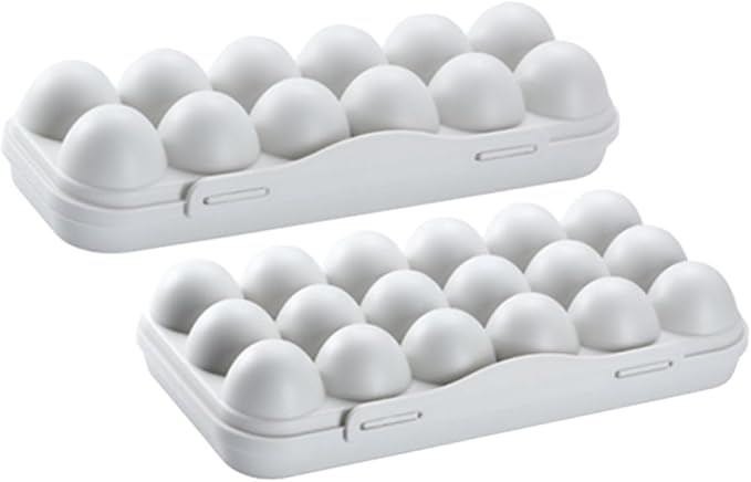 2pcs Refrigerator Egg Storage Bin Large Capacity Egg Holder by ROMISBABA
