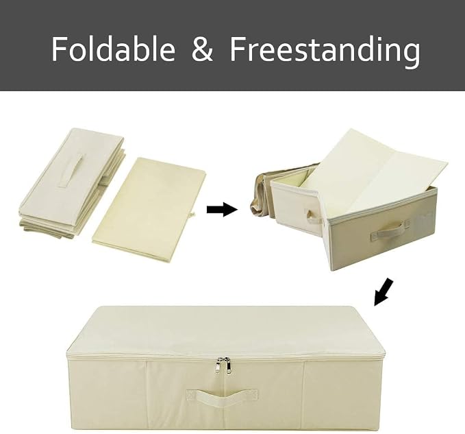 iwill CREATE PRO 3Pcs Collapsible Rigid Underbed Storage Bins, 27.5 * 15.7 * 7" - Image 3