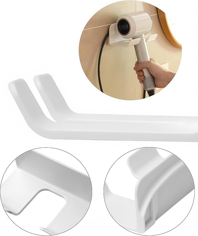 2 Pack Universal Hair Dryer Holder, Self Adhesive Wall Mount Stand - Image 4