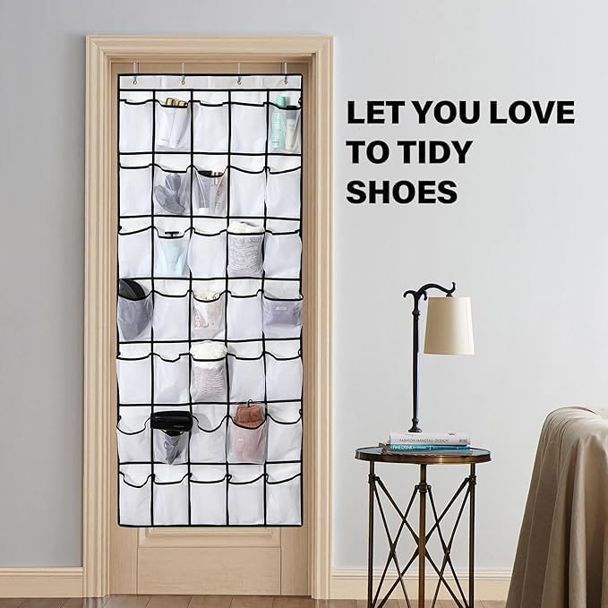 40 Mesh Pocket Over the Door Shoe Organizer, Hanging Shoe Rack - Image 7