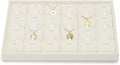 Beige Jewelry Necklace Display Tray 24 Grids Pendant Earrings Necklace by Woodten