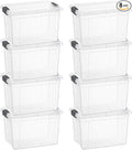Superio Storage Bins with Lids- 8 Pack, 2.5 Qt Clear Boxes by Superio