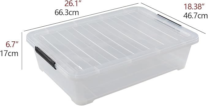 3 Packs 40 L Plastic Underbed Storage Containers - Image 3