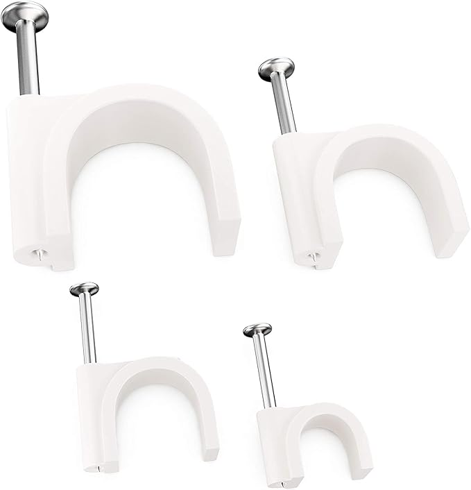Pro-Grade, Cable Clips with Steel Nails 6mm, 12mm Size Wire Holders and Tacks by Unknown