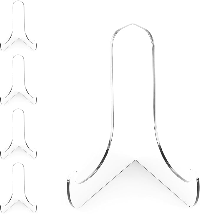 Boloyo 60-Degree Angle Acrylic Plate Display Stand, 3 Inch 5PC Clear Acrylic by BoloyoAcrylicDisplayEasel