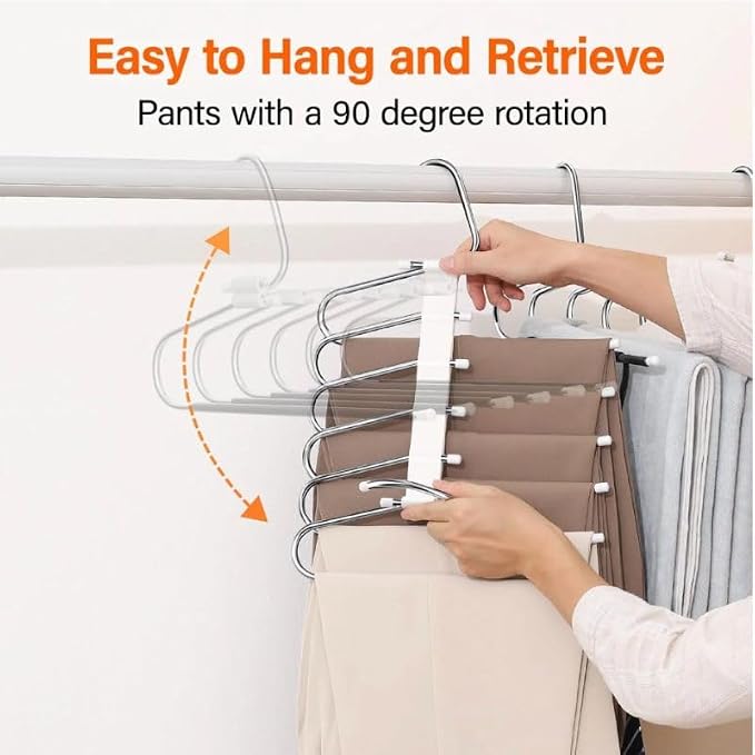 Space-Saving 6-Tier Metal Pants Hanger - Image 3