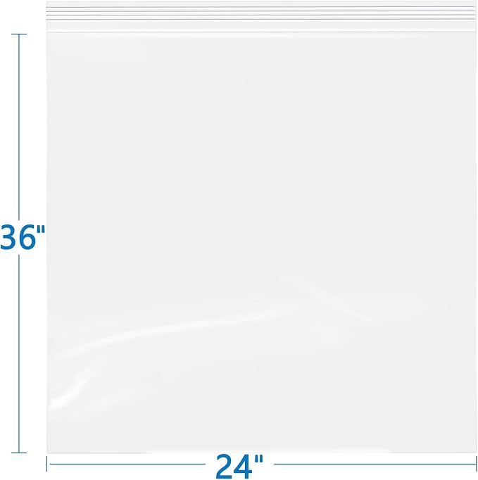 iMailer- 24" x 36" 50 Pack- 2 Mil Resealable Zip Bags- Clear Plastic Bags - Image 2