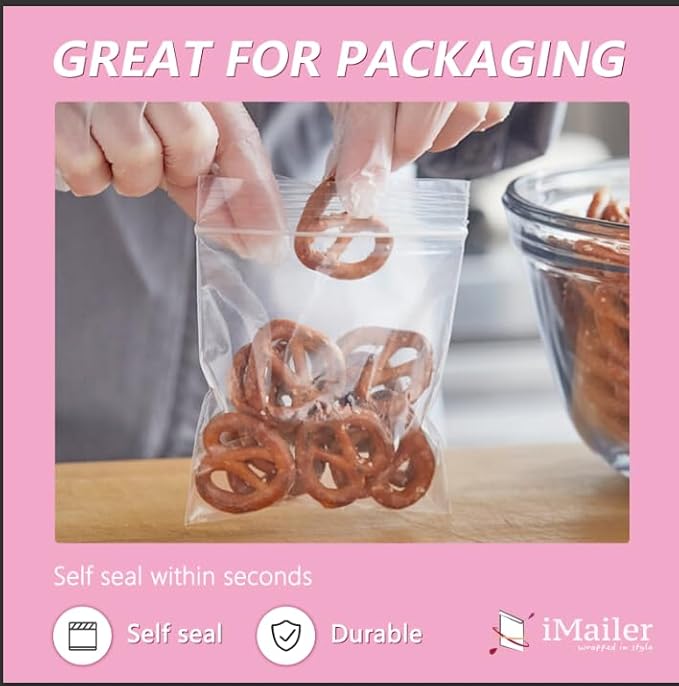 iMailer - 100 Pcs - 5" x 7" Clear Small Zip Bag - Reclosable Zip Plastic Poly - Image 5