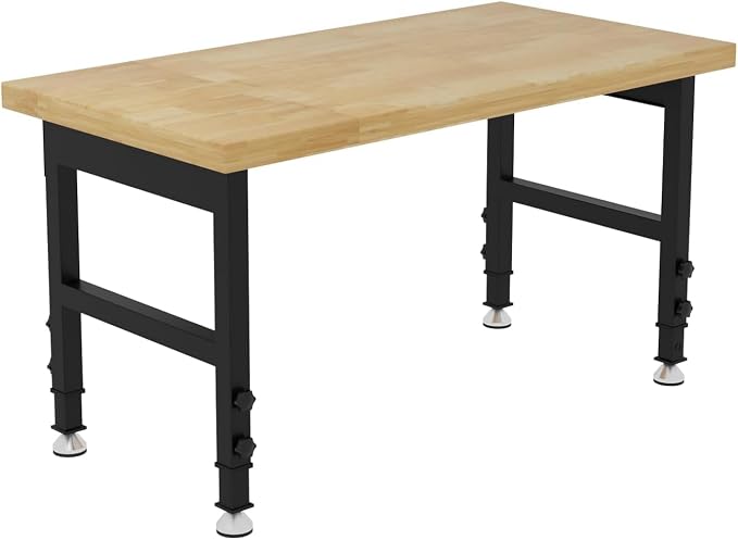 48" Work Bench, Adjustable Height Workbench, Heavy-Duty Thicker Work Table by Pelnuies