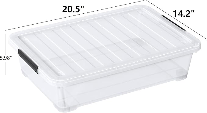 20 Quart Clear Plastic Under Bed Storage Boxes - Image 2