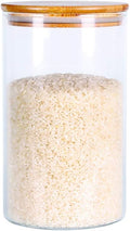 Glass Rice Storage Containers, 60 FL OZ Kitchen Food Jars by LEAVES+AND+TREES+Y