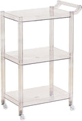Acrylic Utility Rolling Cart, 3-Tier Clear Acrylic Storage Cart by Dachsy