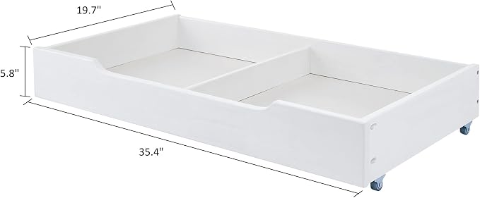 MUSEHOMEINC Solid Wood Under Bed Storage Drawer - Image 3
