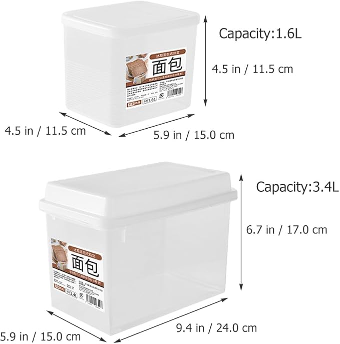 BESPORTBLE 2pcs Transparent Bread Storage Box - Image 3