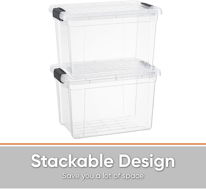 Superio Storage Bins with Lids- 6 Pack, 2.5 Qt Clear Boxes - Image 5