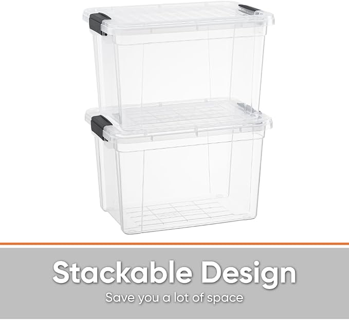Superio Clear Storage Box with Lid, 2.5 Quart Plastic Container Bins - Image 4