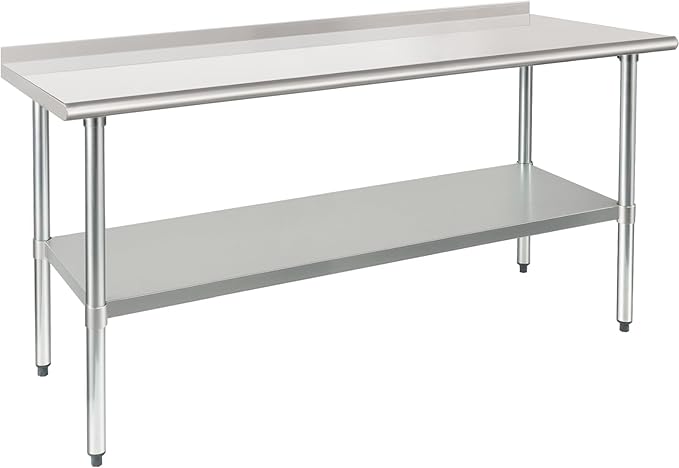 HARDURA Stainless Steel Table Prep & Work Table 24 x 72 Inches NSF Heavy Duty by HARDURA
