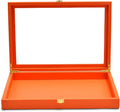 Oirlv Clear Lid Flat Jewelry Tray Stackable Display Storage Box Premium Leather by Oirlv