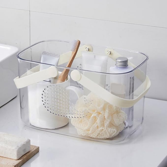 Ergonomic Handle Plastic Storage Basket Bathroom Organizer - Image 9