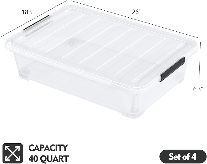 Pack of 4 Stackable Plastic Containers - Image 3